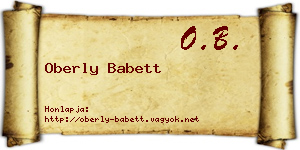 Oberly Babett névjegykártya
